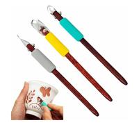 Vocdikficy Ensemble D'Outils de Sculpture de Poterie en Argile, Sculpture en Argile, Grattoir de Spéléologie, Outils de Modélisation Artisanaux Durables Jaune + Gris + Bleu