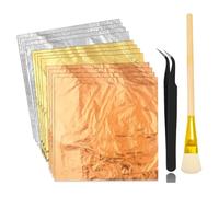 Vocdikficy Feuilles de Feuille d'or pour l'art, 3 Couleurs, 150 Feuilles de Feuille d'or pour Bricolage, Décoration Artisanale, Peinture avec Pince à Épiler et Pinceau