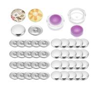 Vocdikficy Kit de 100 Boutons de Couverture avec Outils, Kit de Fabrication de Boutons en Tissu, Fabricant de Boutons à Dos Plat Recouverts de Tissu, Facile à Utiliser A