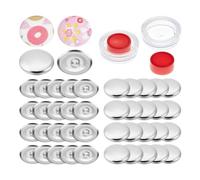 Vocdikficy Kit de 100 Boutons de Couverture avec Outils, Kit de Fabrication de Boutons en Tissu, Fabricant de Boutons à Dos Plat Recouverts de Tissu, Facile à Installer, Facile à Utiliser B
