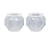 Vocdikficy Moule à Bougie DIY en Forme de Planète Blanche avec Design Terrestre en 3D, 2 Pièces, Rond et Irrégulier, pour Fabriquer des Décorations de Veilleuse de Bureau