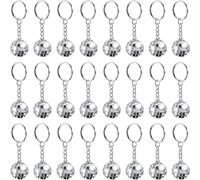 Vocdikficy Paquet de 24 Mini Porte-Clés Boule Disco Miroir Last Disco Bachelorette Rétro Années 60 et 70 pour Ensemble de Cadeaux de Fête