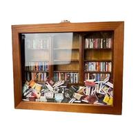Vocdikficy Petite Bibliothèque en Bois Anti-Anxiété, 200 Livres Miniatures, Secouez Votre Anxiété, Cadeaux Anti-Stress