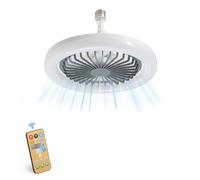 Vocdikficy Ventilateur à Douille de Lumière Multidirectionnelle avec Télécommande 10 Pouces, Ventilateur Plafond à Visser dans Douille Lumière pour Une Amélioration et Un Réglage Améliorés