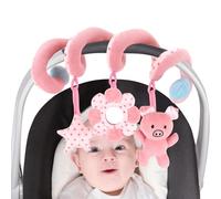 vocheer Jouets à suspendre pour siège de voiture, berceau, bébé, jouets en peluche en spirale pour berceau, poussette, siège de voiture (cochon rose)