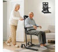 VOCIC AX35 Aide au relevage avec Transfert, roulettes et Freins, Noir | Senior domicile, aide après chute, lève-personne transfert, lit canapé fauteuil roulant, 4 roues avec freins compact 160KG