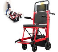 VOCIC AY04 Monte-escalier électrique, fauteuil roulant, pliable, jusqu'à 220 kg, avec chaîne en caoutchouc, aide à l'escalier électrique, fauteuil roulant, avec lumière LED, pour personnes âgées