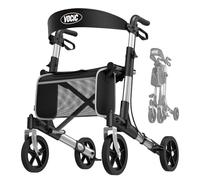 VOCIC Déambulateur pliable et léger avec siège, déambulateur étroit pour appartement pliable en aluminium déambulateur pour personnes âgées, ne pèse que 7,8 kg, achète Walker pour tous les terrains,