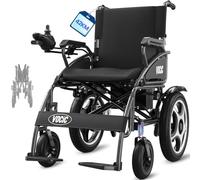 VOCIC V58 - Fauteuil roulant électrique pliable et léger - Jusqu'à 150 kg - Avec pneus à air en caoutchouc d'extérieur - Moteur puissant de 500 W - Siège de 45 cm - Gris