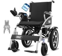 VOCIC V58 - Fauteuil roulant électrique pliable et léger - Jusqu'à 150 kg - Avec pneus d'extérieur en caoutchouc - Moteur puissant de 500 W - Siège souple de 46 cm - Support 5 ans
