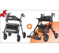 VOCIC Z21 Déambulateur pliable et léger avec siège, modèle étroit pour usage domestique, idéal pour les seniors, Argent,Z51 Fauteuil roulant pliable et léger 2 en 1 avec siège