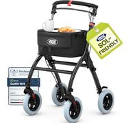 VOCIC Z32 Déambulateur étroit pour appartement, d'intérieur pliable & léger | Stable avec spuer, pneu antidérapant silencieux, deambulateur 4 roues pour personnes âgées, pliable & plateau, Rollator, noir
