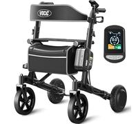 VOCIC Z73 Déambulateur électrique pliable et léger avec siège, Assist&Resist - Déambulateur étroit pour appartement avec contrôleur tactile