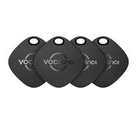 VOCOlinc Air Tag Apple Traceur Lot de 4 Fonctionne avec Localiser App (iOS Uniquement, Pas pour Android), Localisateur de d'articles Bluetooth Tracker pour Clés, Bagages, Valise, Portefeuille, Noir