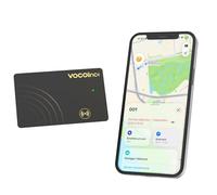 VOCOlinc Rechargeable Wallet Tracker Card Fin 1.6mm, Air Tag Traceur Compatible avec Apple Localiser App (iOS Uniquement), Bluetooth Localisateur d'Objets Carte pour Portefeuille, Bagages, Valise, Sac
