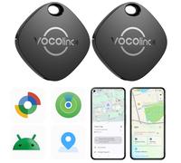 VOCOlinc Smart Tag Lot de 2 Double Système, Air-Tag Bluetooth Tracker Fonctionne avec l’app Localiser Apple et Google, Localisateurs D’Objets pour Valise/Clés/Sacs/Bagages, IP68 Étanche