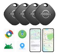VOCOlinc Smart Tag Lot de 4 Double Système, Air-tag Tracker Fonctionne avec l’app Localiser Apple et Google, Bluetooth Localisateurs D’Objets pour Valise/Clés/Sacs/Bagages, Batterie CR2032 Remplaçable