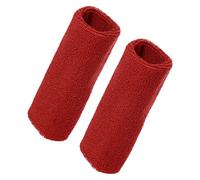 VOCOSTE 1 Paire Poignet Bandeaux, Poignet Bande Transpiration Absorbant Coton Eponge Tissu Laine Latex, 8X15cm Rouge