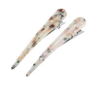 VOCOSTE 2Pcs Pinces À Cheveux En Métal Longues À Bec De Canard, Griffes À Cheveux, 5,31"X0,83", Blanc