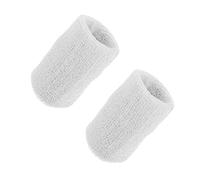 VOCOSTE Paire Poignet Bandeaux, Poignet Bande Transpiration Absorbant Coton Eponge Tissu, 8X10cm Blanc