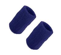 VOCOSTE Paire Poignet Bandeaux, Poignet Bande Transpiration Absorbant Coton Eponge Tissu, 8X10cm Bleu Foncé