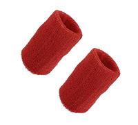 VOCOSTE Paire Poignet Bandeaux, Poignet Bande Transpiration Absorbant Coton Eponge Tissu, 8X10cm Rouge