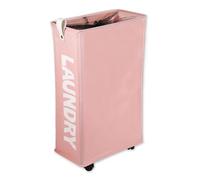 VOCOSTE Panier À Linge Avec Roulettes, 27" De Hauteur, Rose