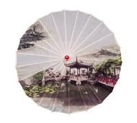 Vocttaiy Parasol de style chinois classique en papier huilé, parapluie imperméable à la pluie, parasol suspendu floral papier multicolore et bambou