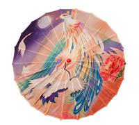 Vocttaiy Parasol de style chinois classique en papier huilé résistant à la pluie, parasol suspendu en papier floral multicolore et parasol en papier peint en bambou (U)
