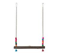 VOCUE Balançoire à oiseaux avec perles colorées en bois à suspendre pour perruches, perchoir d'entraînement pour décoration de cage à oiseaux