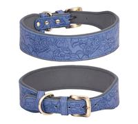 VOCUE Collier réglable pour chien, collier large en cuir, pour grands chiens, lévriers italiens, fournitures pour animaux de compagnie