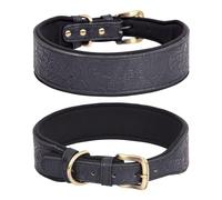 VOCUE Collier réglable pour chien, collier large en cuir, pour grands chiens, lévriers italiens, fournitures pour animaux de compagnie