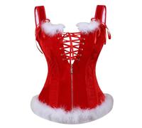 VOCUE Corset bustier pour femme - Costume de Noël en peluche avec nœud