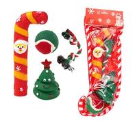 VOCUE Jouet de Noël pour chien - Cadeau pour mâcher et jouer - Jouet en peluche et corde - Résistance aux morsures - Jouet pour animal domestique