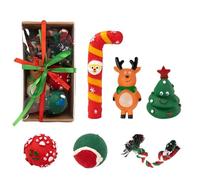 VOCUE Jouet de Noël pour chien - Cadeau pour mâcher et jouer - Jouet en peluche et corde - Résistance aux morsures - Jouet pour animal domestique