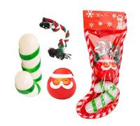 VOCUE Jouet de Noël pour chien - Cadeau pour mâcher et jouer - Jouet en peluche et corde - Résistance aux morsures - Jouet pour animal domestique