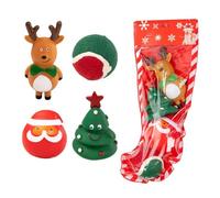 VOCUE Jouet de Noël pour chien - Cadeau pour mâcher et jouer - Jouet en peluche et corde - Résistance aux morsures - Jouet pour animal domestique