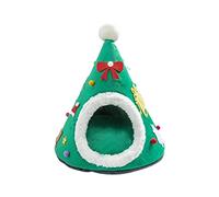 VOCUE Lit de Noël pour chat d'intérieur pour chats et petits chiens - Lit chaud lavable pour chiot ou chaton - Coussin amovible