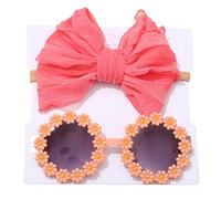 VOCUE Lot de 2 bandeaux avec nœud et tournesols pour bébé fille Accessoires tendance Lunettes de plage Accessoires photo