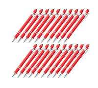 VOCUE Lot de 20 stylos à bille multifonctions à écran tactile avec pointe de 1,0 mm pour écrire en douceur et rétractables en métal