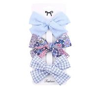 VOCUE Lot de 3/4 pinces à cheveux en forme de nœud pour filles - Accessoires de coiffure - Motif floral