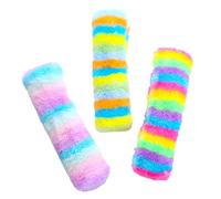 VOCUE Lot de 3 oreillers rembourrés en forme de chat - Jouet câlin - Arc-en-ciel - Doux - Doux - Pour l'intérieur - Apaise le jeu