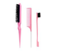 VOCUE Lot de 3 outils de coiffure polyvalents - Brosse à cheveux - Peigne à queue - Kit de tressage