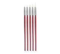 VOCUE Lot de 5 pinceaux de peinture à ongles pratiques pour ongles fins 5/8/11/13/15 mm