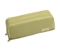 Vocuer Trousse à crayons de grande capacité avec 3 compartiments, grande trousse d'école Preppy pour filles, femmes, adultes, trousse à crayons (vert)