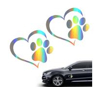 VODAFQS 2 Pièces Autocollants Pattes de Chien, Stickers Drôles pour Voiture, Moto, Vélo, Scooter, Autocollants Imperméables pour Carrosserie, Accessoires Mignons, Pattes de Chien, Multicolore