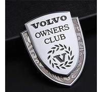 VODHXA Car Badge Logo pour Volvo XC60 XC90 S90 S60xc40, Haute Qualité Logo Insigne Emblème Décoratif Voiture Voiture Style Accessoires de Décoration Extérieure Automobile, B Silver