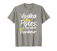 Vodka et potes Le Bonheur - Cadeau Homme Humour drôle T-Shirt, Homme, Ardoise, XL