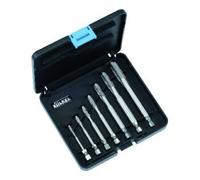 VÖLKEL HexDrive Set de tarauds pour machine HexDrive dans une cassette en plastique | Forme B | Avec coupe épluchée | Jeu de forets en acier inoxydable | Embout hexagonal | Kit de tarauds HSS-E