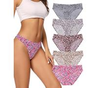 VOENXE Culotte Femme sans Couture,Invisible sous-vêtements Slips Taille Basse,Bas de Bikini Élastique,Culotte Sport Femme,Seamless Women Underwear Panties,Multipack Lot de 5